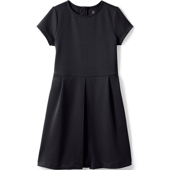 Lands' End Women's School Uniform Short Sleeve Ponte Dress, Black, ATK, NWT - Picture 1 of 2